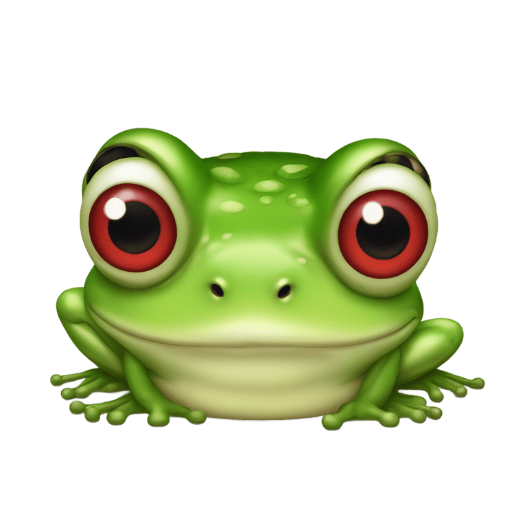 genmoji: Frog with red eyes