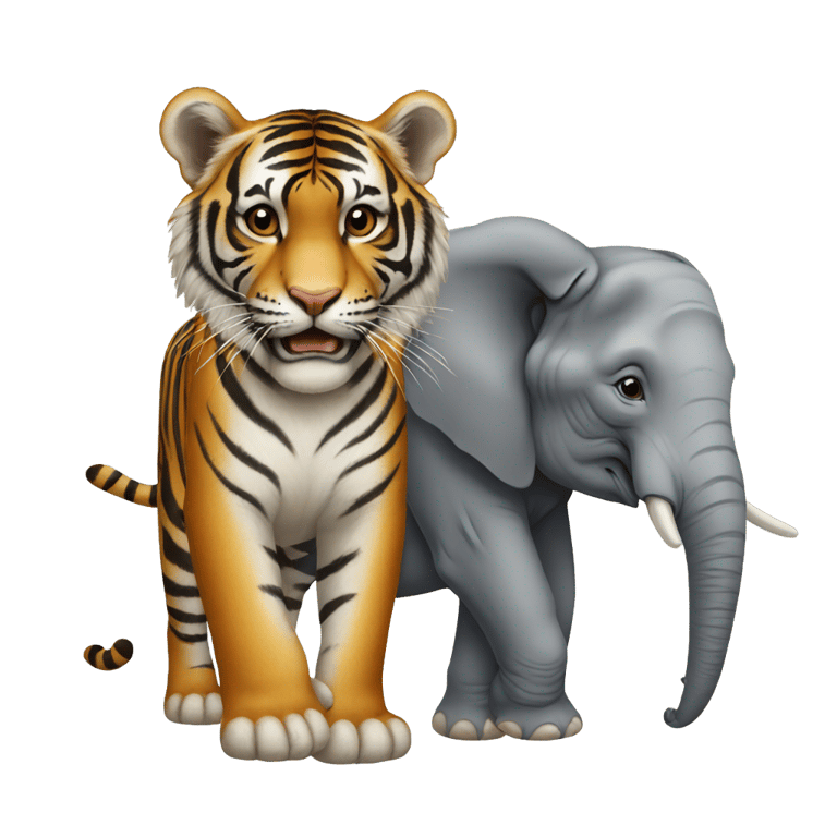 genmoji: Half a tiger mixed with a half of an Elephant