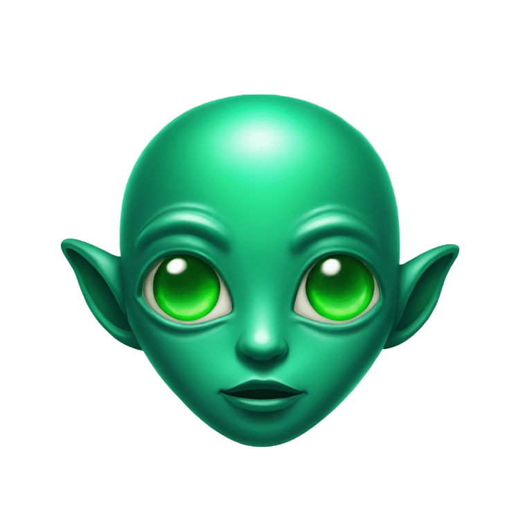 genmoji: An alien with an emerald in his forehead and streaks near his eyes