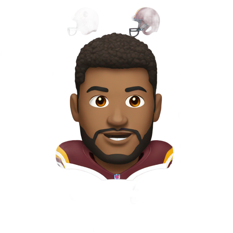 genmoji: A Washington Redskins player head topping a Chicago Bears player