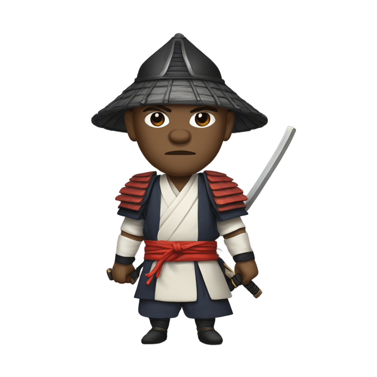 genmoji: samuel l jackson in a samurai outfit