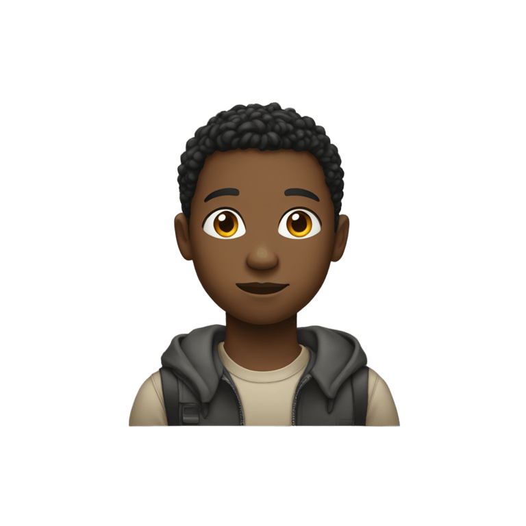 genmoji: a black boy looking to the side while facing forward