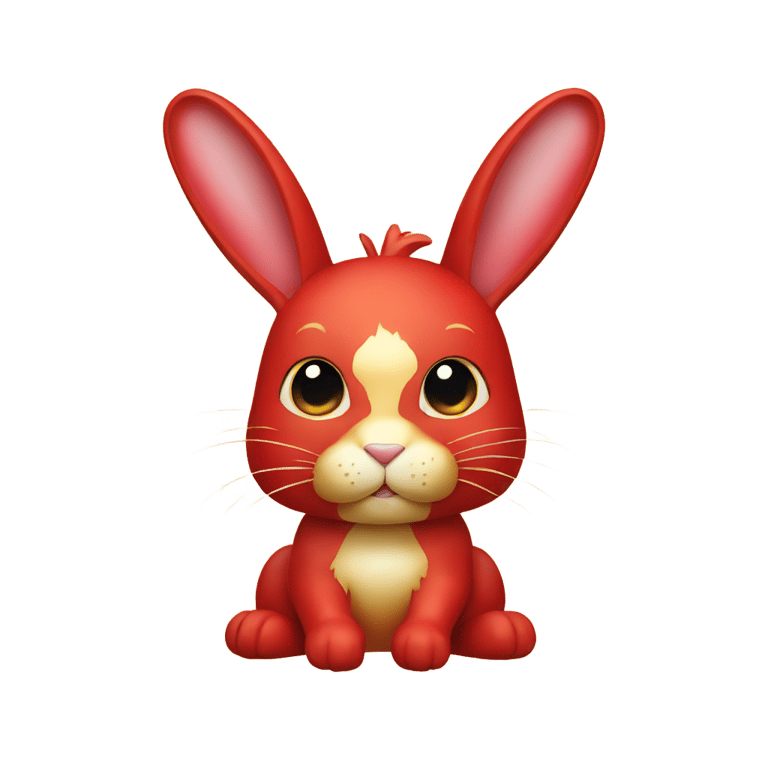 genmoji: A red and gold rabbit representing the Chinese zodiac