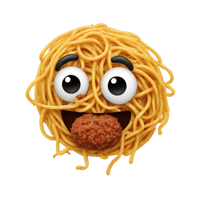 genmoji: Monster made from spaghetti and meatballs