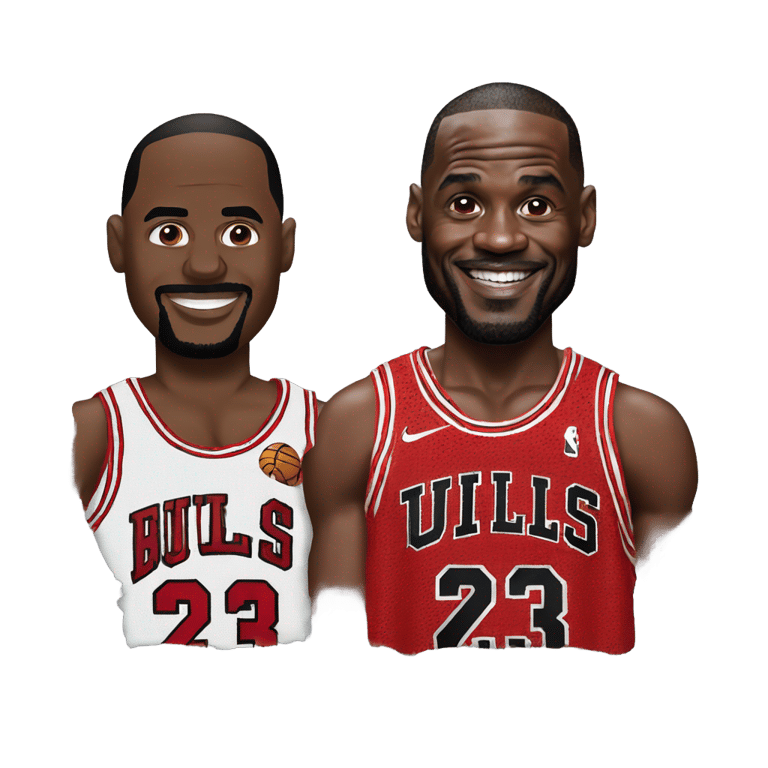 genmoji: micheal jordan and lebron mixed together