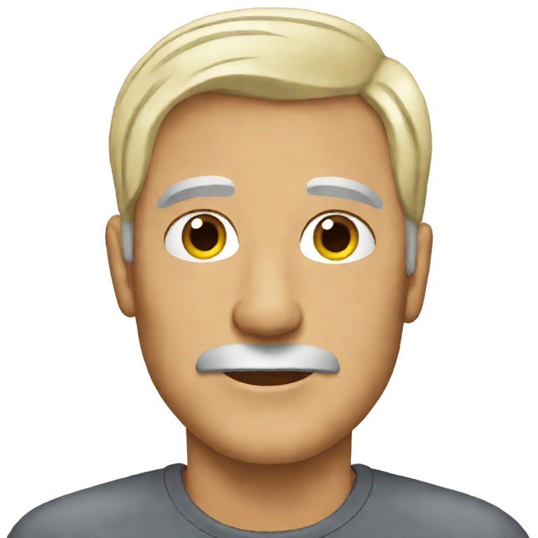 genmoji: middle aged man blonde hair with grey strands