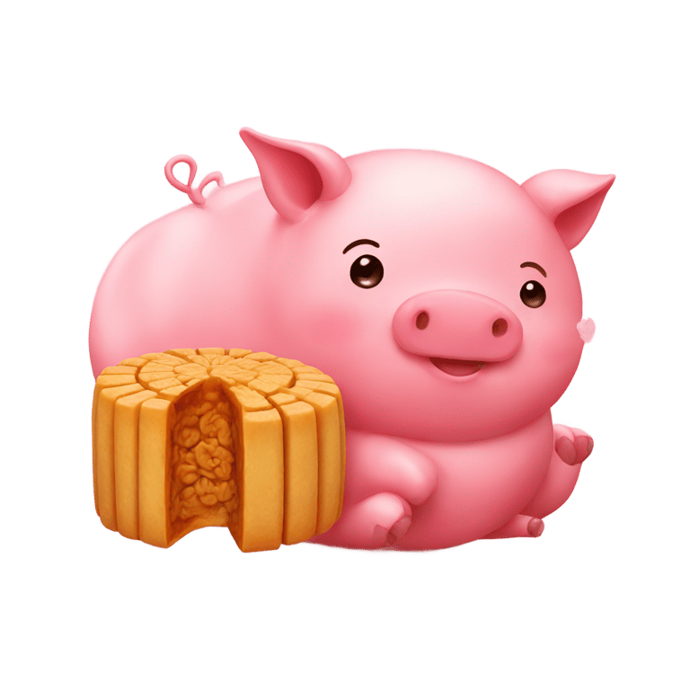 genmoji: Mooncake wearing pig