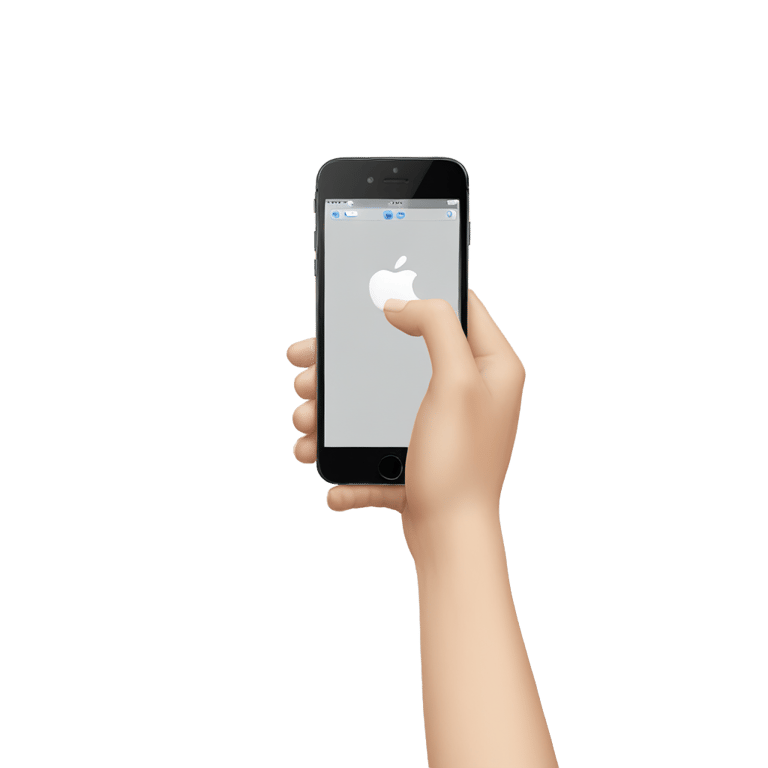 絵文字：One white hand having an Iphone into