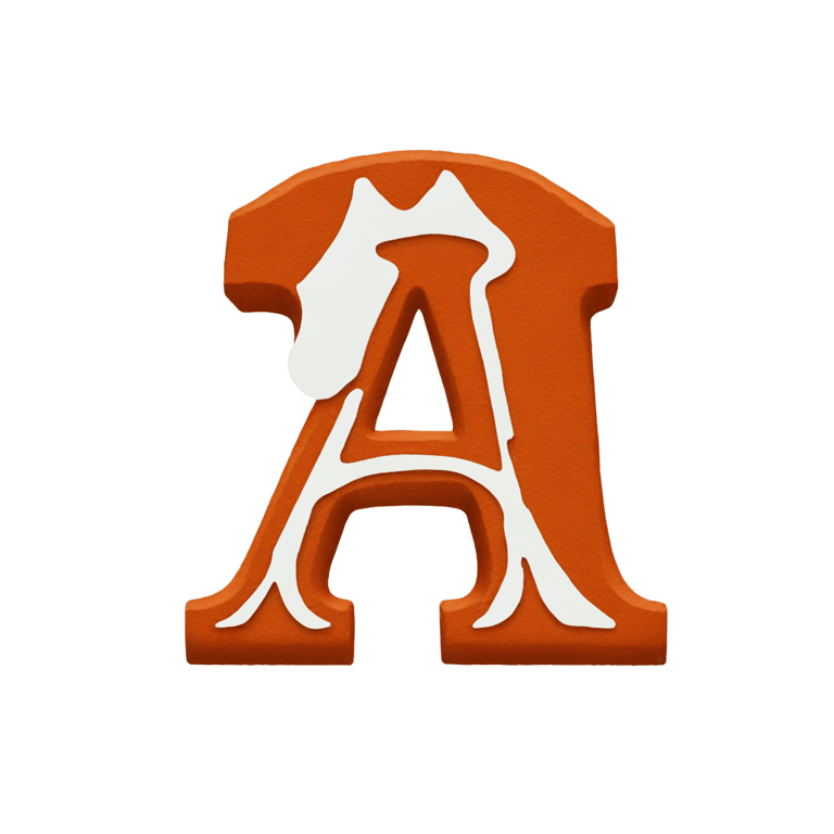 genmoji: Letter a made out of auburn paint