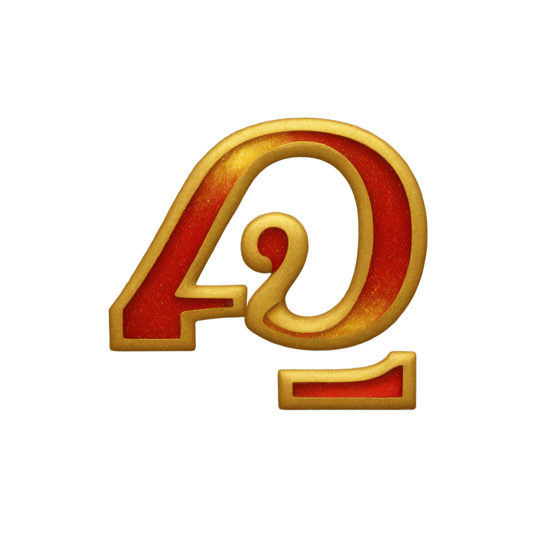 絵文字：The number 2 with the colors red and gold