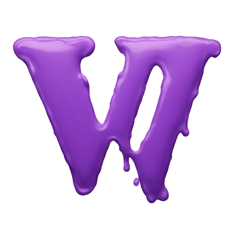 genmoji: Letter v made out of violet paint