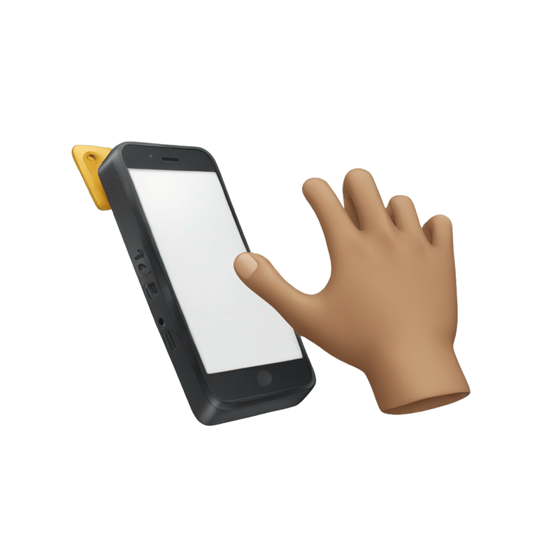 genmoji: One hand ready to keep a phone