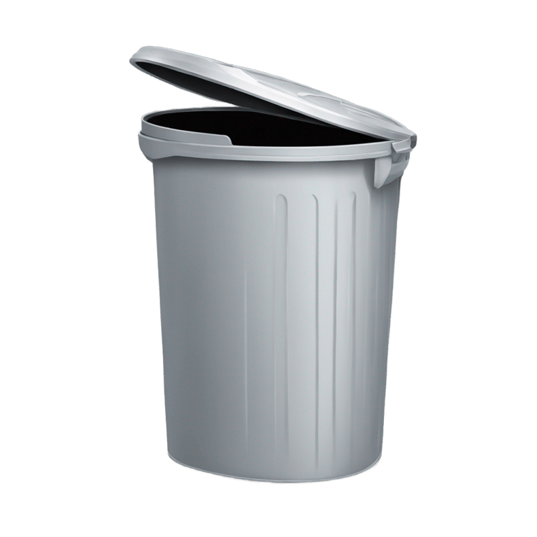 絵文字：A city garbage can open in profile. The lid does not touch the container