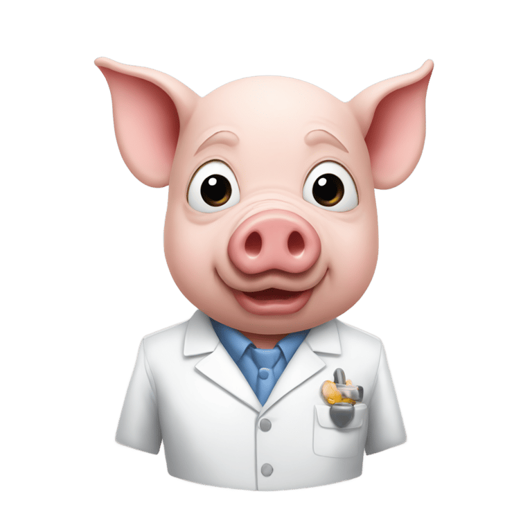 genmoji: Pig as dr evil from the movies