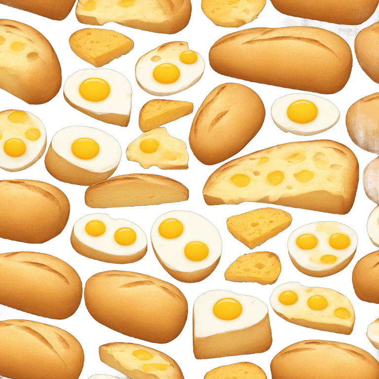 genmoji: Bread with Eggs on top with cheese on top