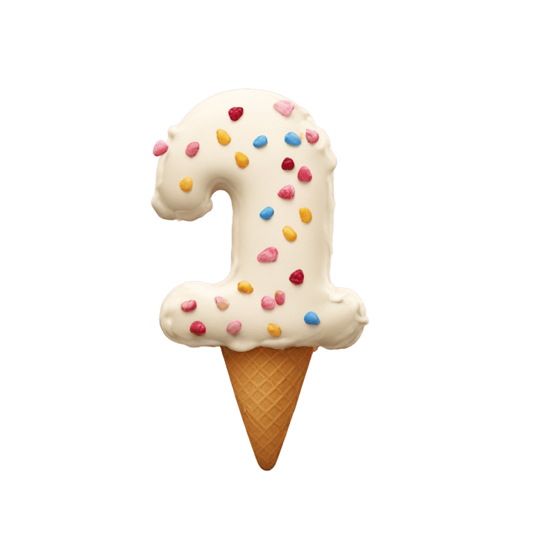 genmoji: Letter i made out of ice cream