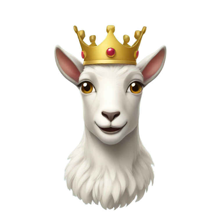 genmoji: goat with a crown