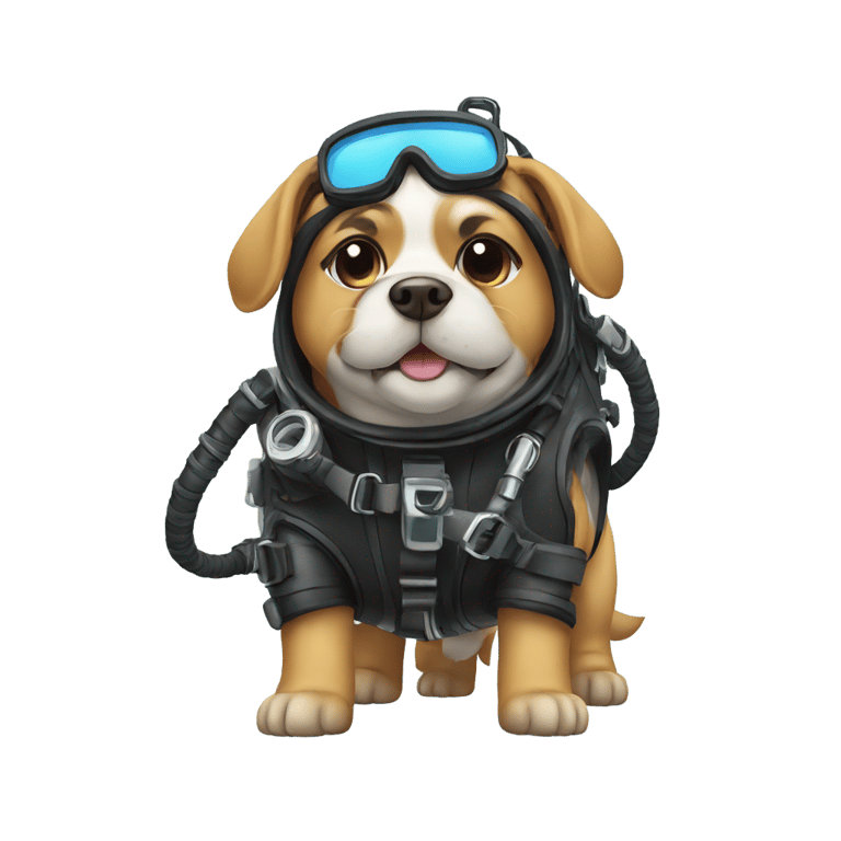 genmoji: Dog wearing scuba gear