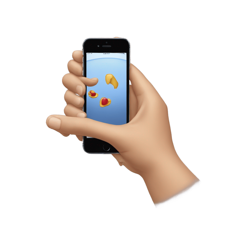 genmoji: One hand keeping an IPhone