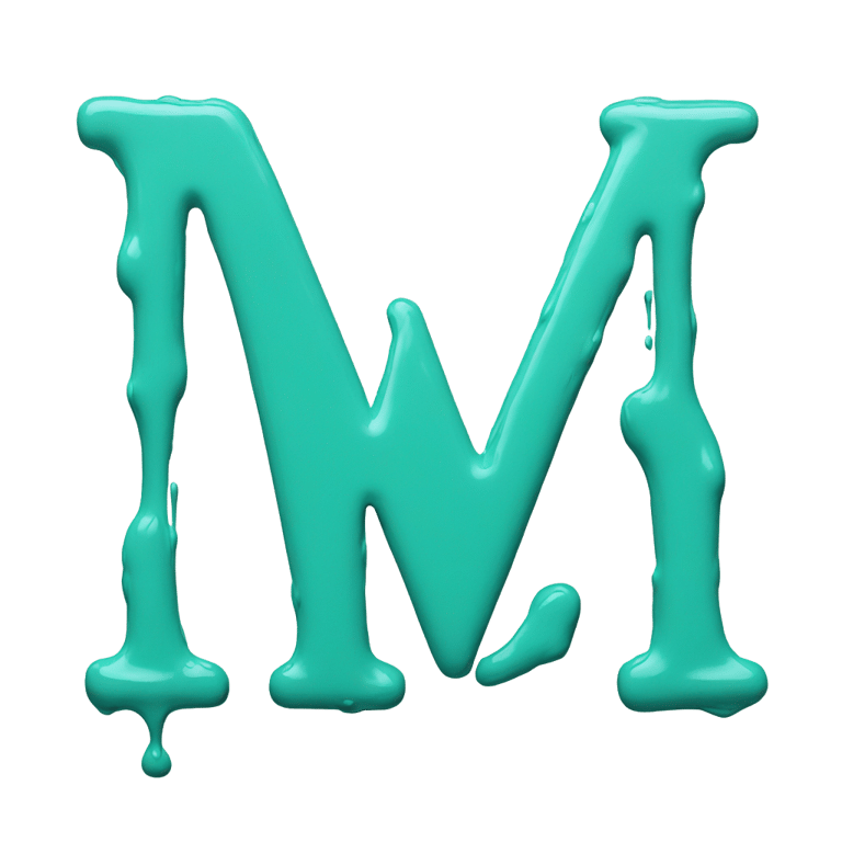 genmoji: Letter a made out of aqua paint