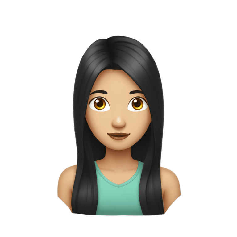 genmoji: Burmese person with long black hair pretty