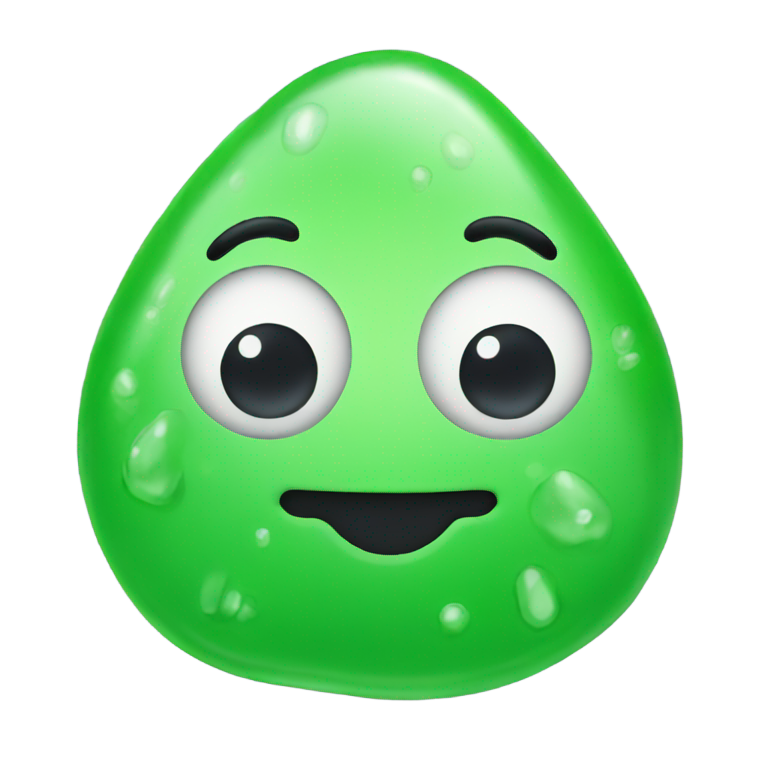 genmoji : Bonbon en forme de goutte verte