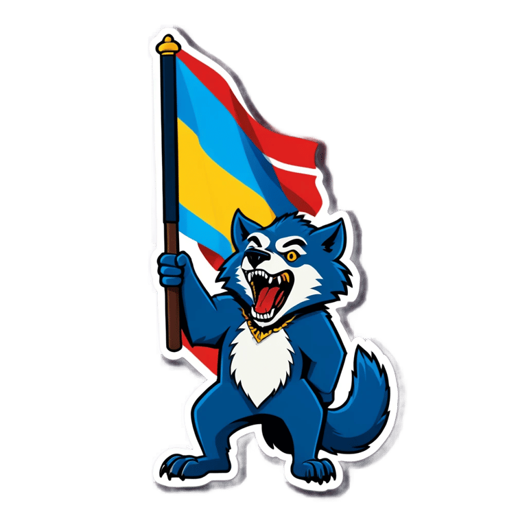 genmoji: un loup avec le drapeau du congo