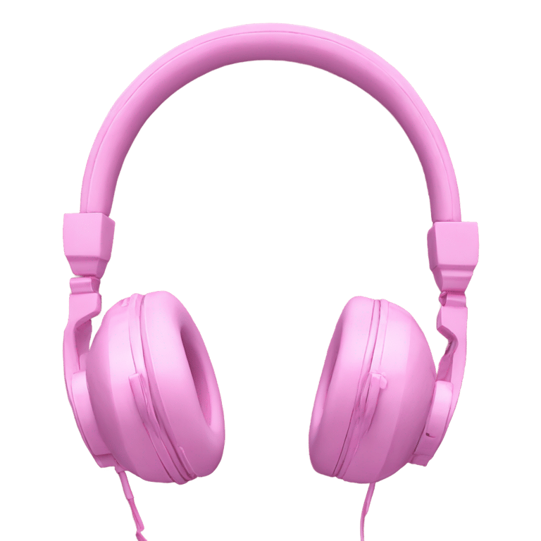 genmoji: customized headphones with ppink bows no head plain headphones