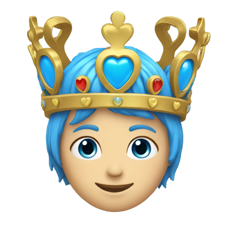 genmoji: coeur bleu avec couronne