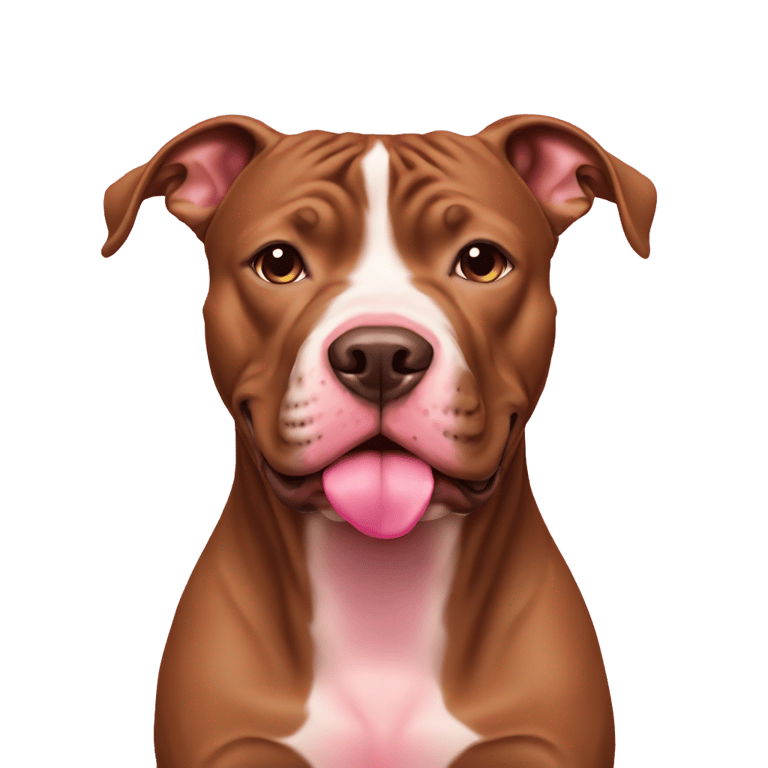 genmoji: Brown pitbull with pink nose