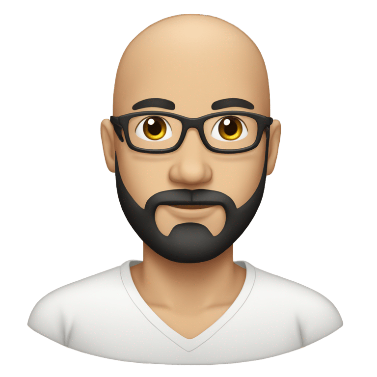 genmoji: andrew tate, bald, black beard