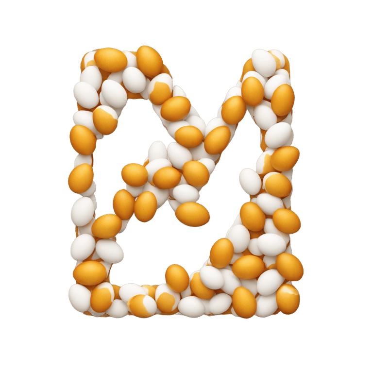 genmoji: letter e made out of eggs