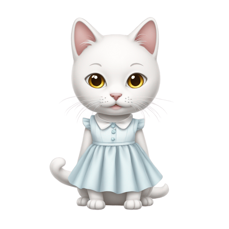 genmoji：White cat in maid dress