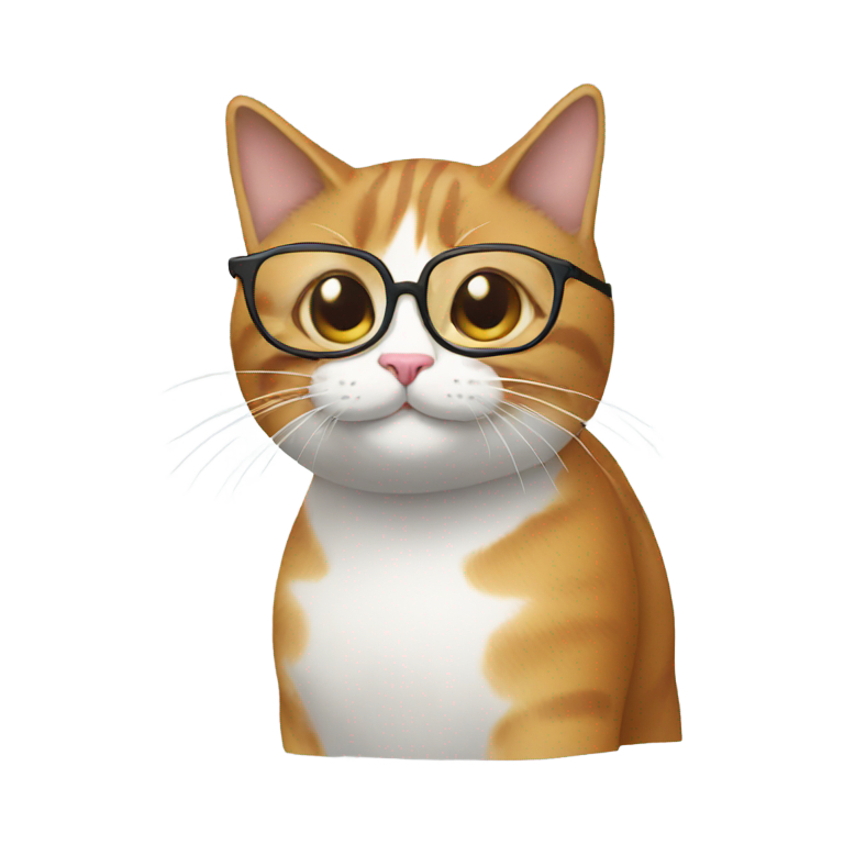 絵文字：メガネをかけた猫