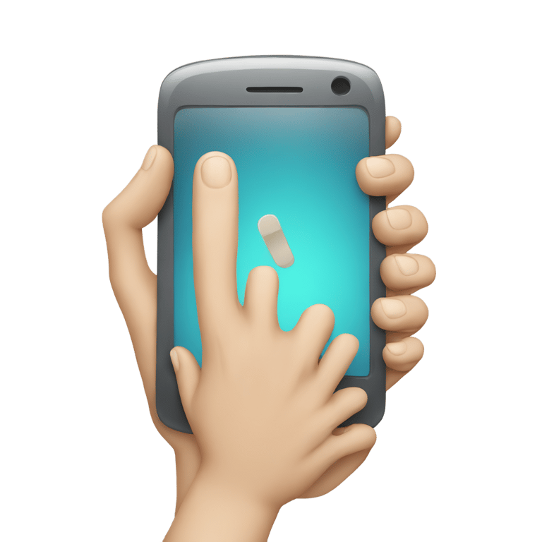 genmoji: A hand showing a phone