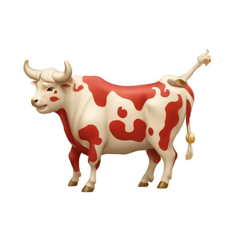 genmoji: A red and gold ox representing the Chinese zodiac