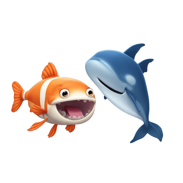 genmoji: Goofy fish and a huge whale