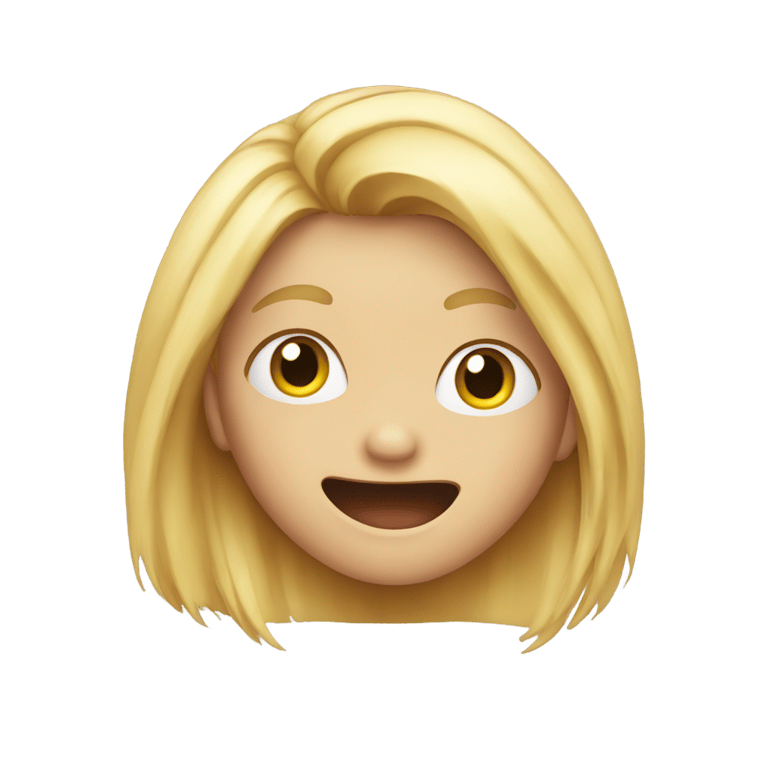 genmoji: emoji with blonde hair scared and happy