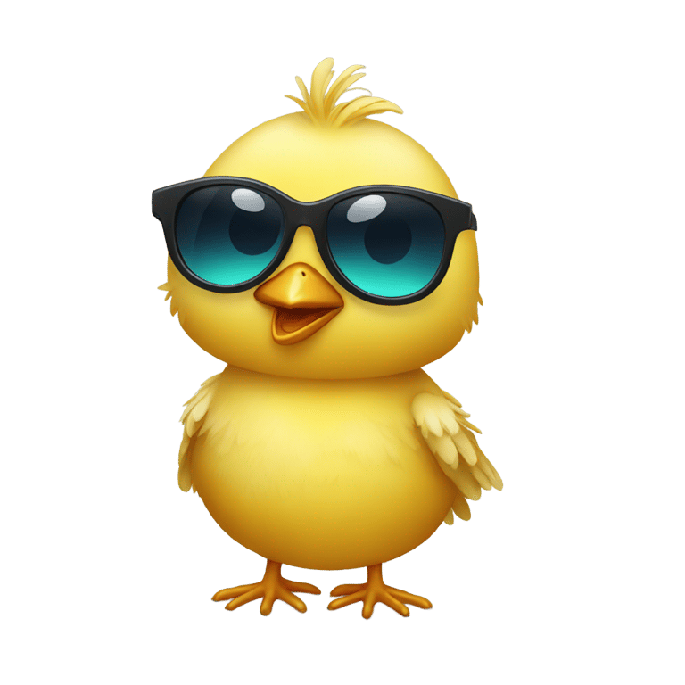 genmoji: Little chick with sunglasses