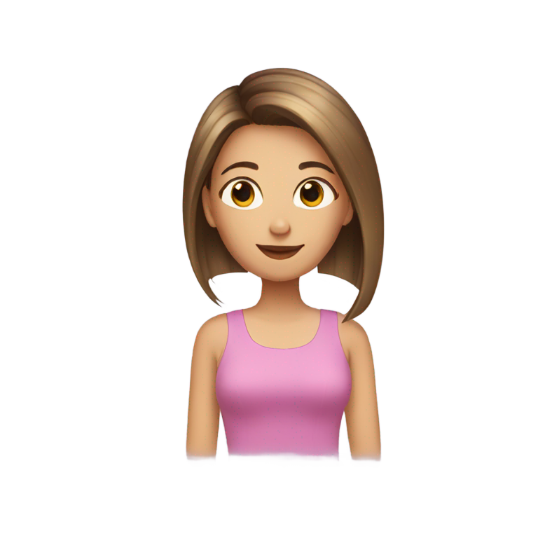 genmoji: Girl with long hair getting a short haircut