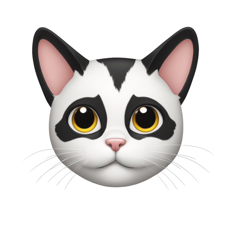 genmoji: Black and white cat head