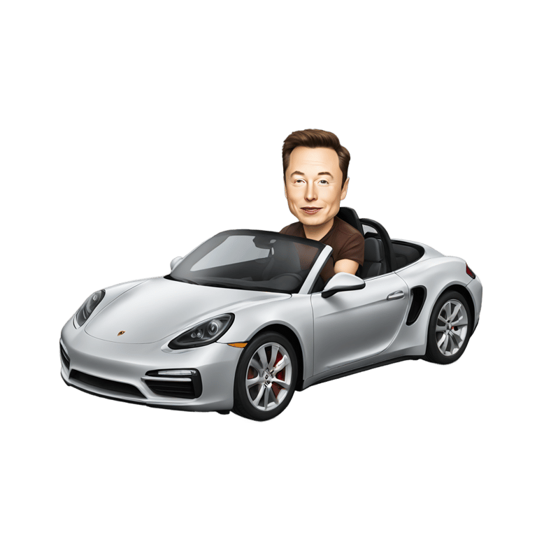 genmoji: Elon Musk Driving Porche