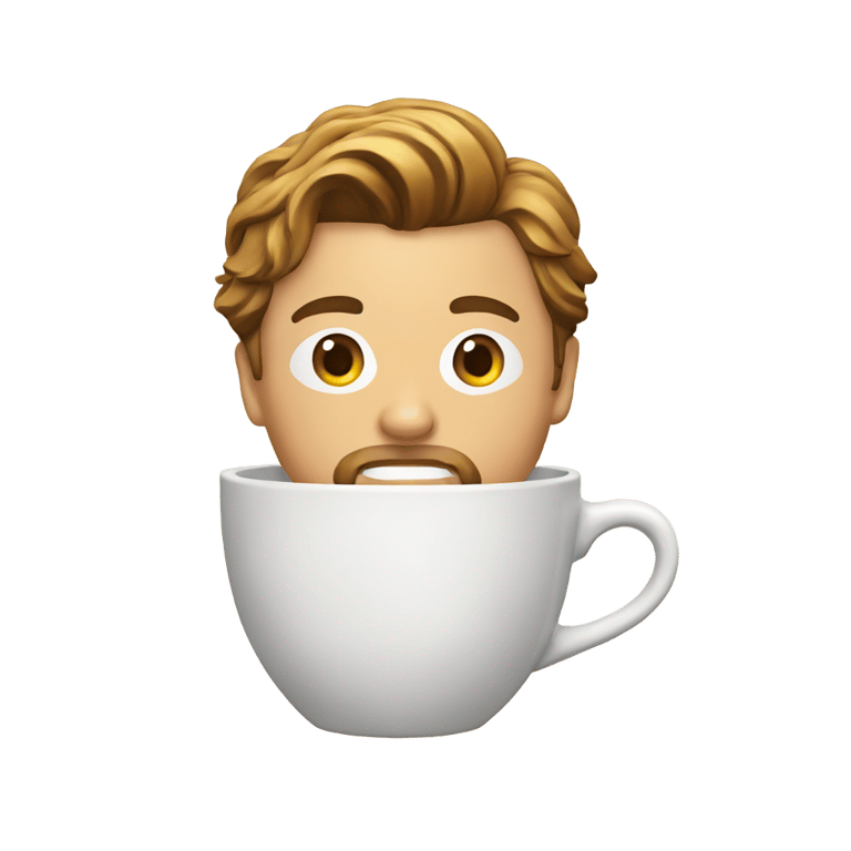 genmoji: leonardo dicaprio as a cup