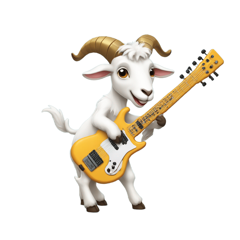 絵文字：A goat playing a keytar