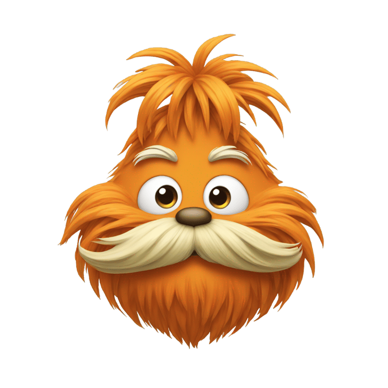 genmoji: Lorax with mustache on head