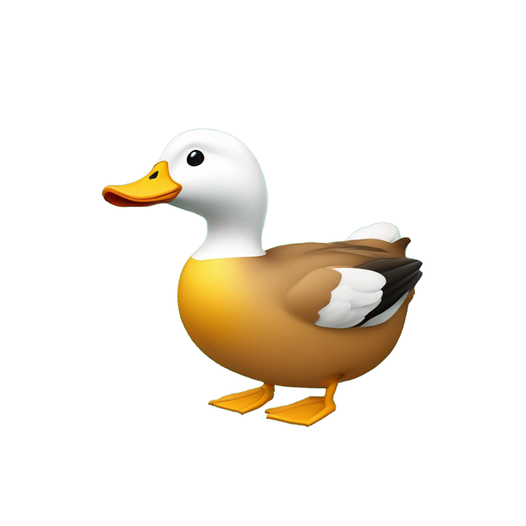 genmoji: Un canard col vert 🦆 mais avec une cape rouge autour du cou