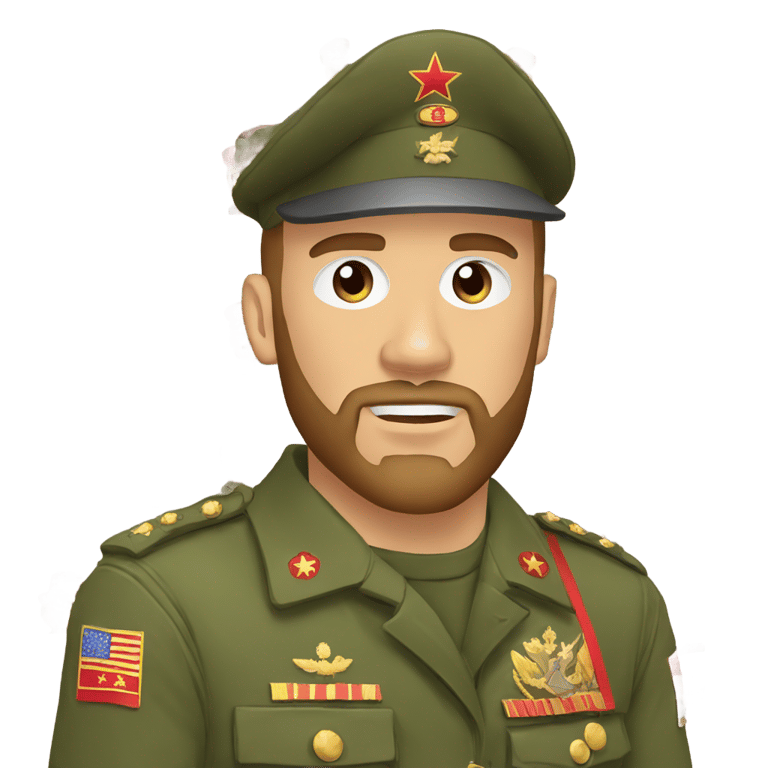 genmoji: Travis Kelce as a Soviet Soldier