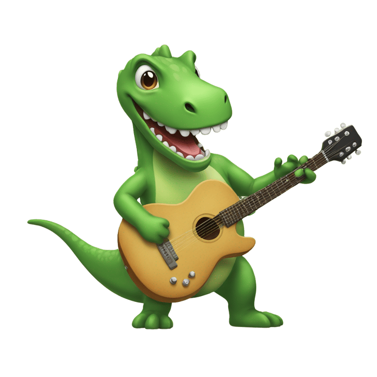 genmoji: Dinisour playing guitar