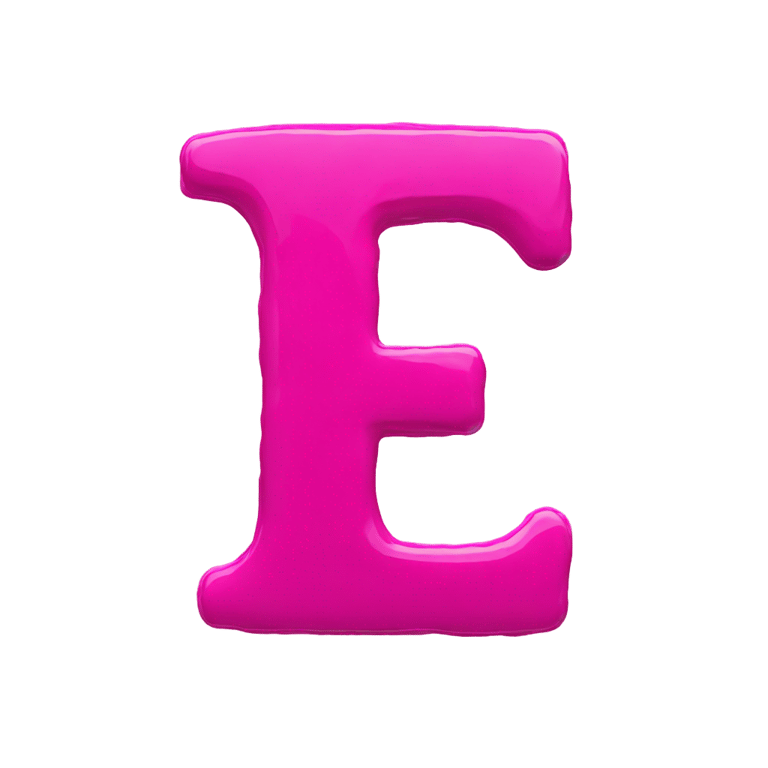 genmoji: Letter f made out of fuchsia paint