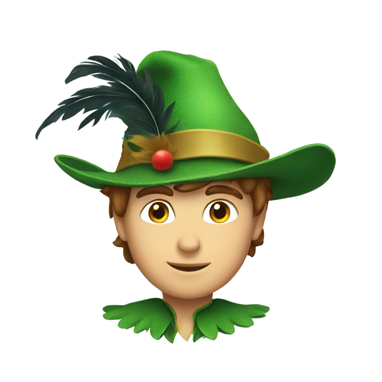 genmoji: feathered peter pan hat